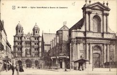 CPA Dijon Eglise Saint Michel et Bourse du Commerce 
