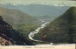 CPA Lourdes Vallee d'Ageles prise du Pic du Jer 