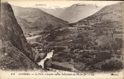 CPA Lourdes La Vallee d'Argeles vue du Funiculaire du Pic du Jer 