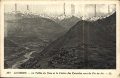 CPA Lourdes La Vallee du Gave et la Chaine des Pyrenees vues du Pic du Jer 