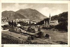 CPA Lourdes La Basilique Le Fort et le Funiculaire 