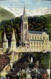 CPA Lourdes La Grotte et la Basilique 
