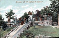 CPA Lourdes La 1re Station du Calvair 