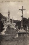 CPA Lourdes La Basilique et le Calvaire Breton 