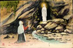 CPA Lourdes L'Apparition 