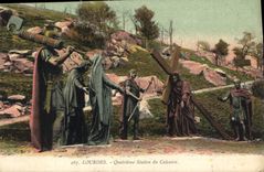 CPA Lourdes Quatrieme Station du Calvaire 