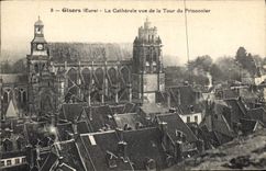 CPA Gisors Eure La Cathedrale vue de la Tour du Prisonnier 