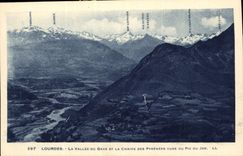 CPA Lourdes La Vallee du Gave et la Chaine des Pyrenees vue du Pic du Jer 