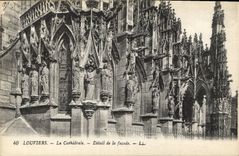 CPA Louviers La Cathedrale Detail de la Facade 