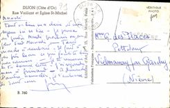 CPA Dijon Cote d'Or Rue Vaillant et Eglise St Michel