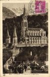 CPA Lourdes La Grotte et la Basilique 