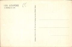 CPA Lourdes La Basilique de nuit 