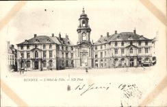 CPA Rennes L'Hotel de Ville Carte 1900