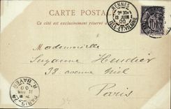 CPA Rennes L'Hotel de Ville Carte 1900