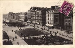 CPA Rennes Jardins sur la Villaine et perspective des quais 