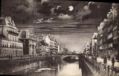 CPA Rennes Les Quais au Clair de Lune 