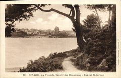 CPA Dinard La Vicomte Sentier des Douaniers Vue sur St Servan 