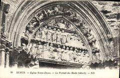 CPA Semur Eglise Notre Dame Le Portail des Bleds detail 