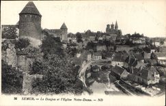 CPA Semur Le Donjon et l'Eglise Notre Dame 
