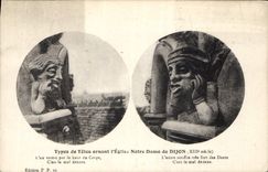 CPA Types de Tetes ornant l'Eglise Notre Dame de Dijon 