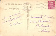 CPA Dijon Cote d'Or Hotel Chambellan Maison des Ambassadeurs 