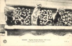 CPA Dijon Eglise Notre Dame Frise et gargouille de la facade