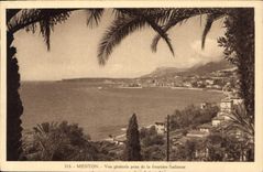CPA Menton Vue generale prise de la frontiere Italienne 