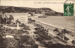 CPA Nice Vue Generale du Chateau et du Mont Boron 
