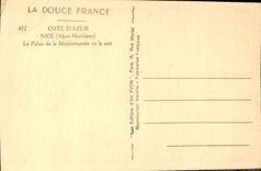 CPA Nice Alpes Maritimes Le Palais de la Mediterrannee vu la nuit 