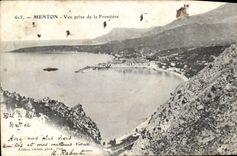 CPA Menton Vue prise de la Frontiere 
