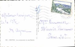 CPA Menton La promenade du Cap Martin 