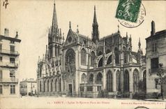 CPA Nancy Eglise St Epvre et Place des Dames 