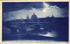 CPA Lyon Le Pont Wilson et l'Hotel Dieu au clair de Lune 