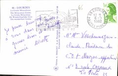 CPA Ala Grotte Benie Jai prie pour vous Lourdes 