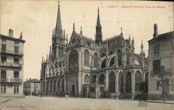 CPA Nancy Eglise St Epevre et Place des Dames 
