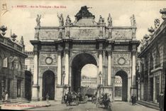 CPA Nancy Arc de Triomphe Rue Here 