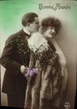 CPA Bonne Annee Femme