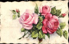 CPA Rose Couleur Fleurs