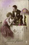 CPA Bonne Annee Femme