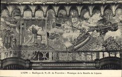 CPA Lyon Basilique de Notre Dame de Fourviere Mosaique de la Bataille de Lepante 