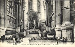 CPA Lyon Interieur de la Basilique de ND de Fourviere Le Choeur 