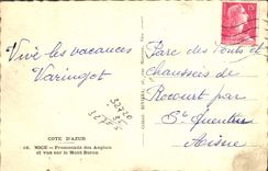 CPA Nice Promenade des Anglais et vue sur le Mont Boron 