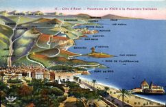 CPA Cote d'Azur Panorama de Nice a la Frontiere Italienne 