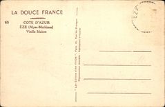 CPA Cote d'Azur Eze Alpes Maritimes Vieille Maison 