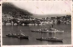 CPA Villefranche sur Mer La Rade Vue sur le Cap d'Ail 