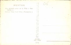 CPA Menton Vue generale prise de la Villa Rosmarino 