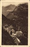 CPA Eaux Chaudes Vue Plongeante et Route Vers Gabas 
