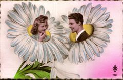 CPA Femme Fleurs