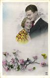CPA Femme Fleurs