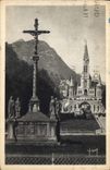 CPA Lourdes Basilique et le Calvaire Breton 